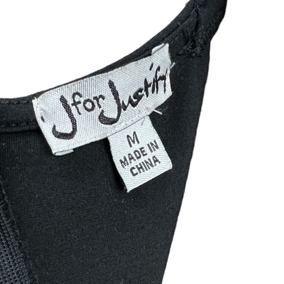 Vintage 90s J for Justify Black Deep V Mini Dress with Sheet Maxi Skirt Layered - Picture 10 of 13